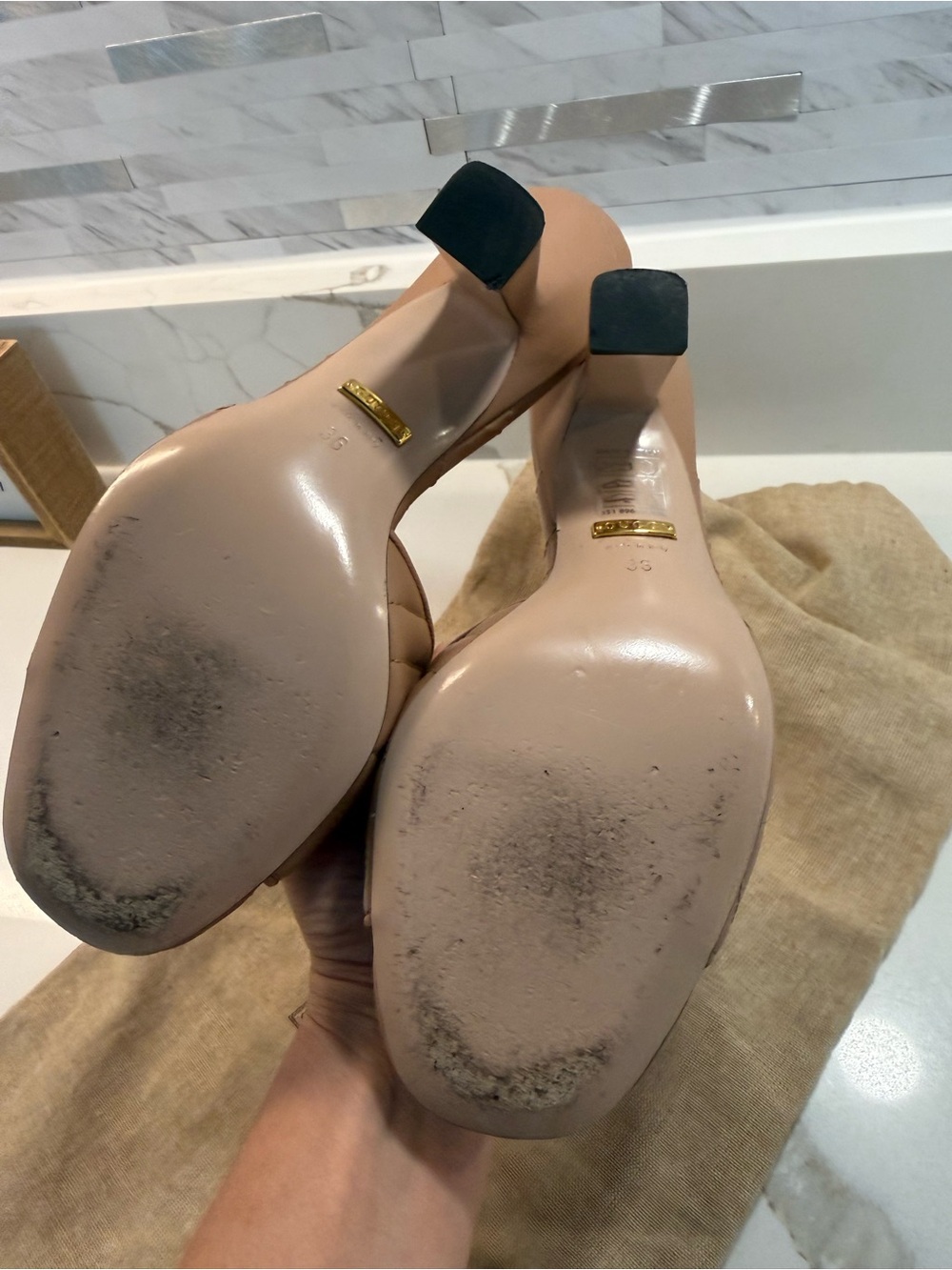 Gucci Nappa Matelassé GG Marmont Slides – Size 6 - Picture 7 of 9